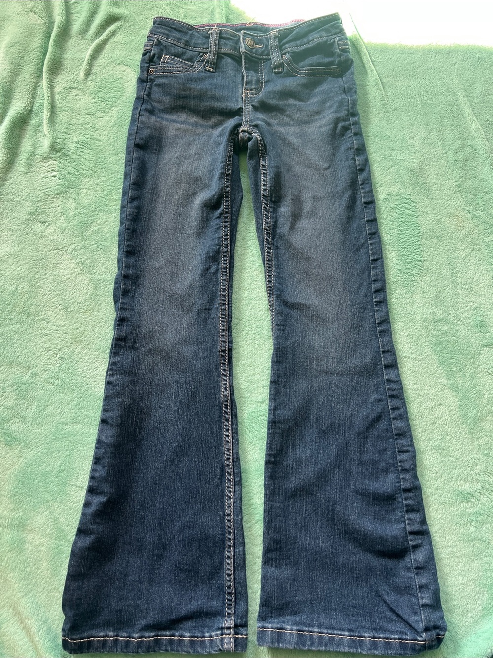 Wrangler Navy Blue Girls Bootcut Jeans 8 slim